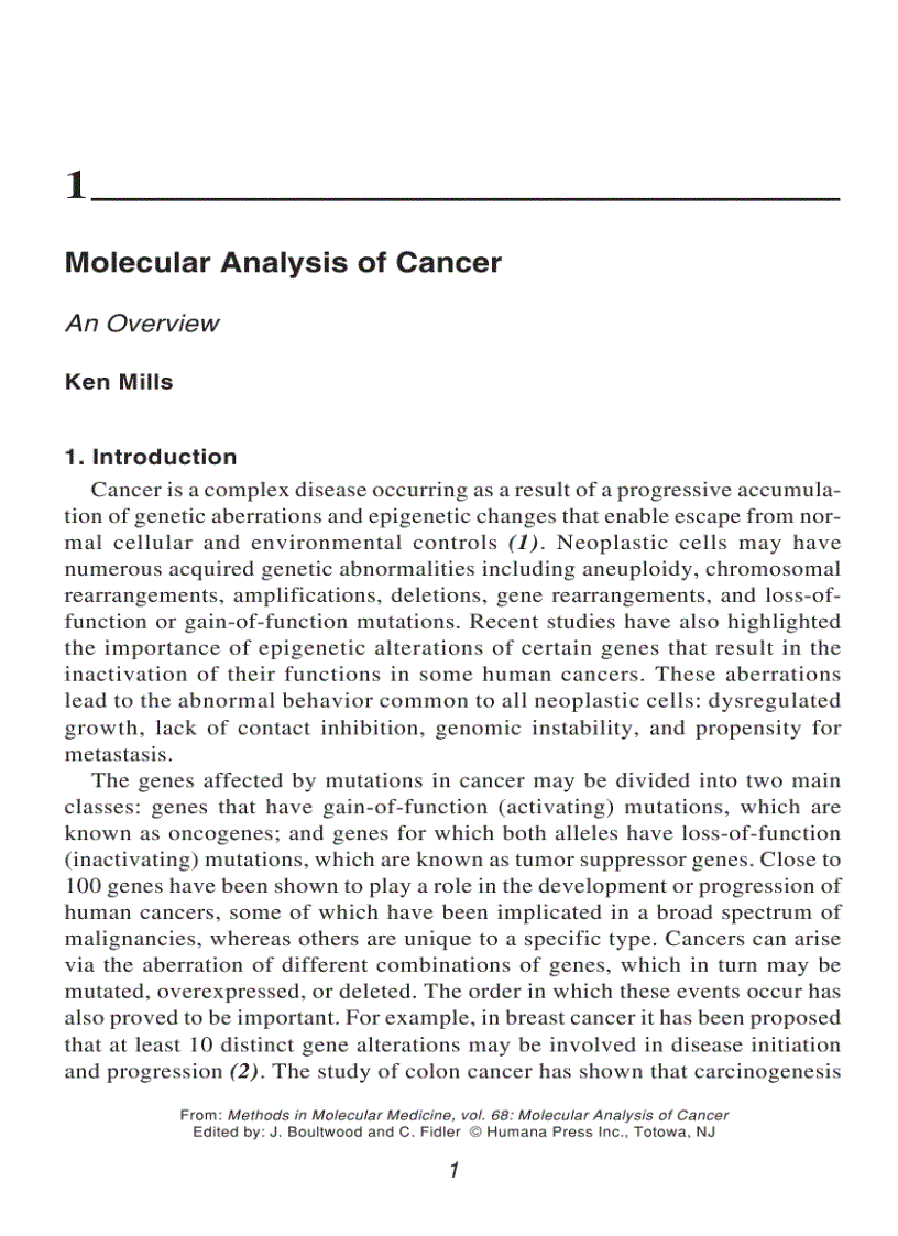 image for page Molecular Analysis Of Cancer