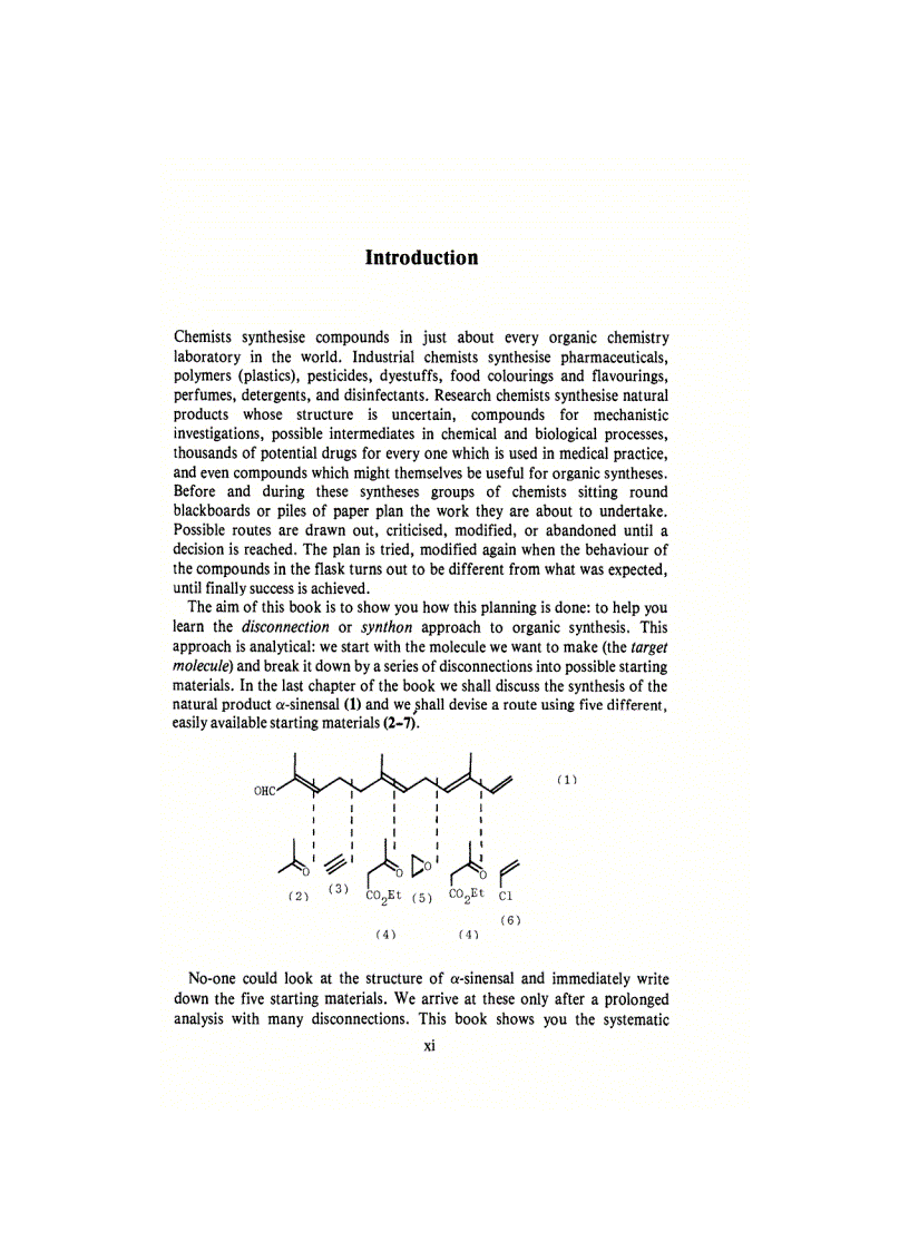 Organic Synthesis The Disconnection Approach
