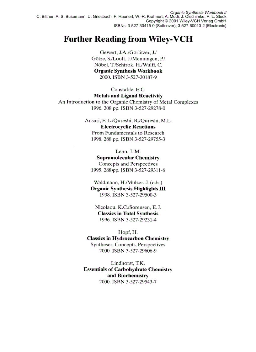 image for page Organic Synthesis Workbook II