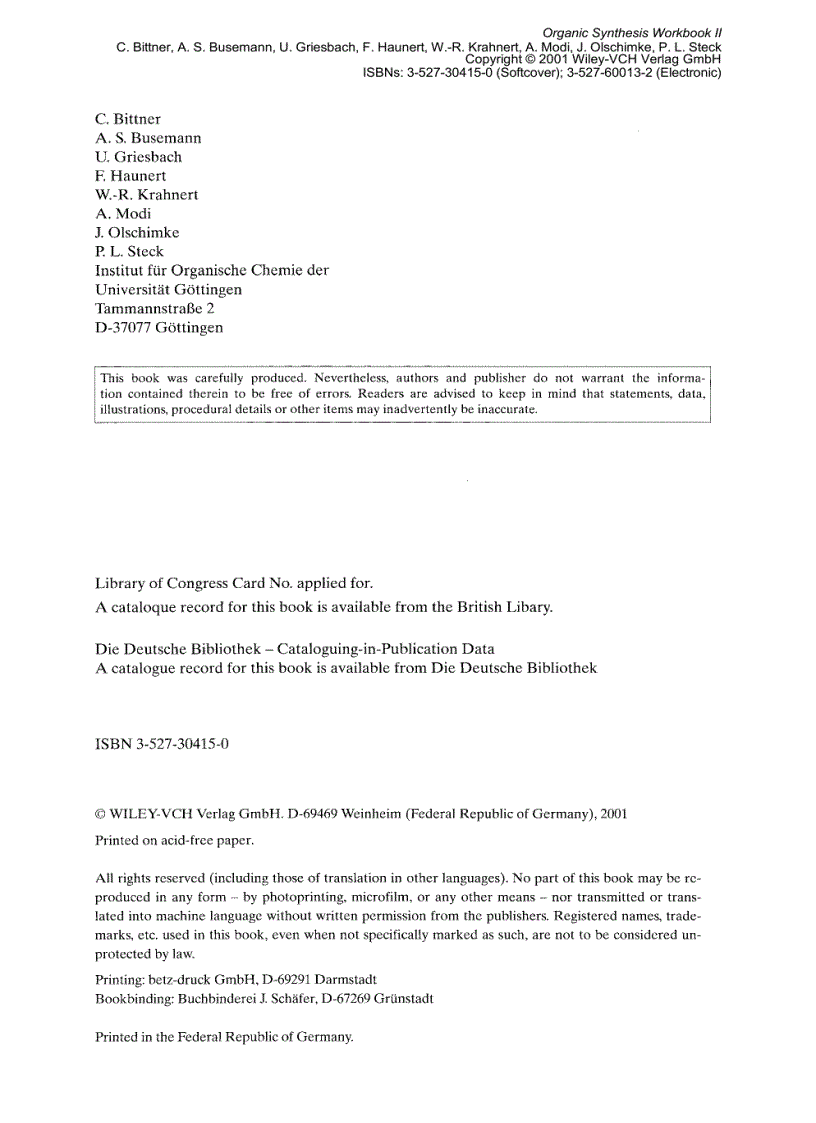 image for page Organic Synthesis Workbook II