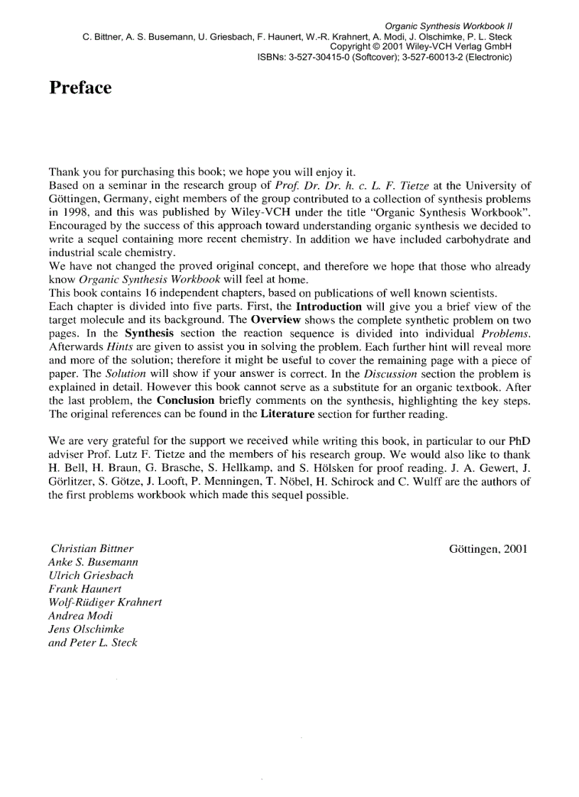 image for page Organic Synthesis Workbook II