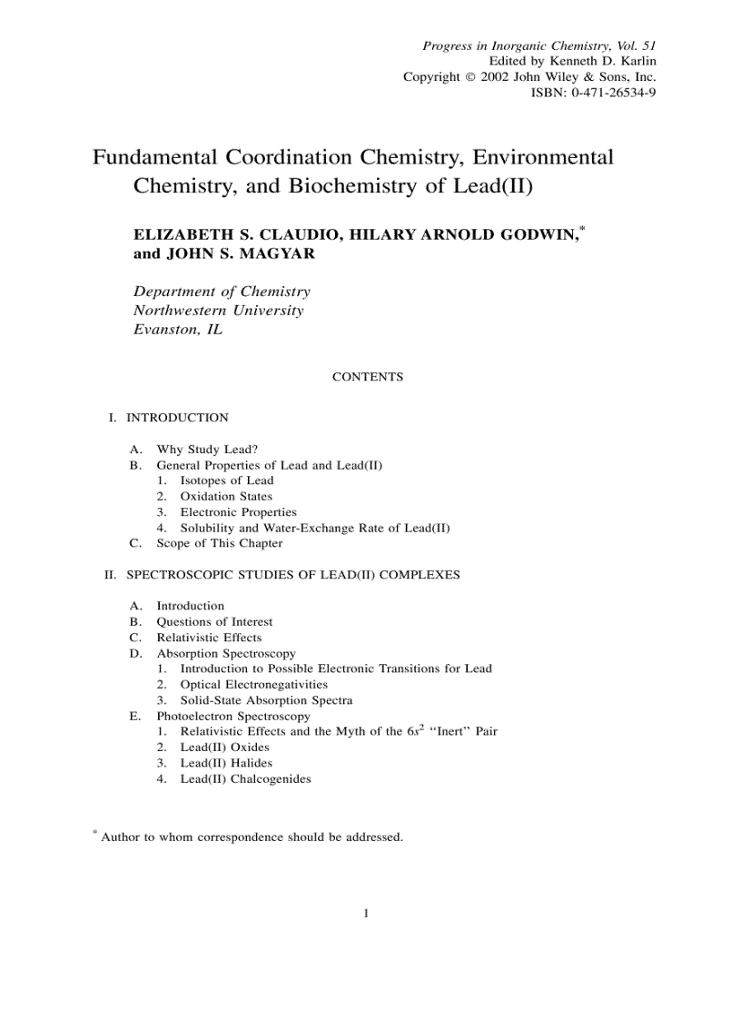 image for page Progress in Inorganic Chemistry Vol 51