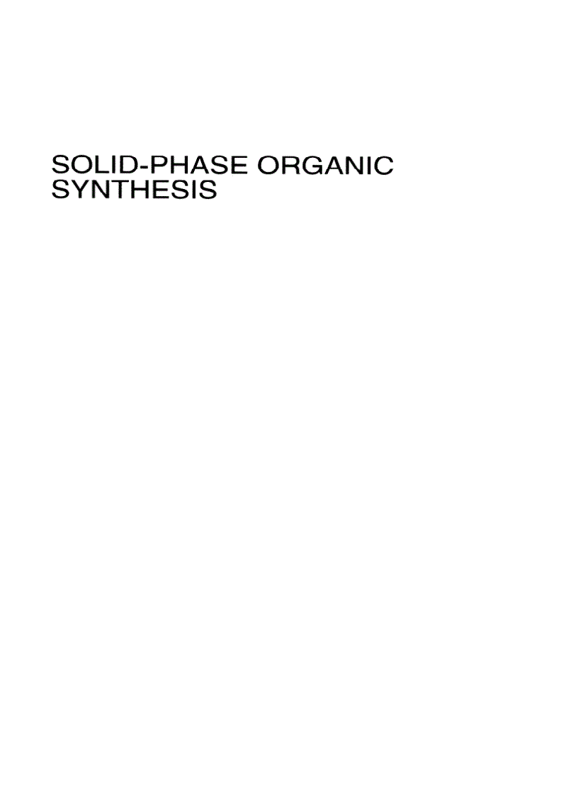 image for page Solid Phase Organic Synthesis