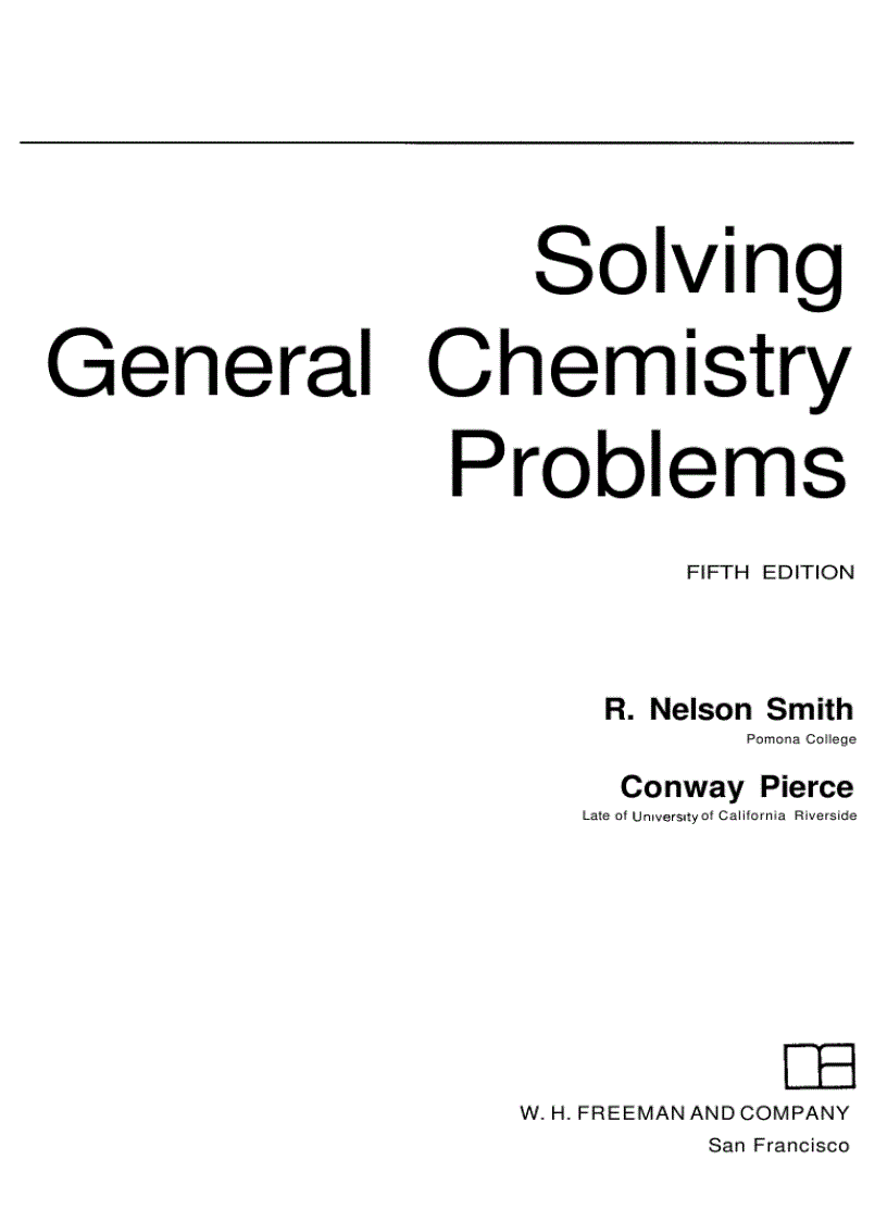 image for page Solving General Chemistry Problems 5th ED
