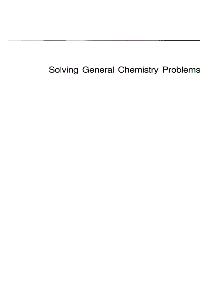 image for page Solving General Chemistry Problems 5th ED