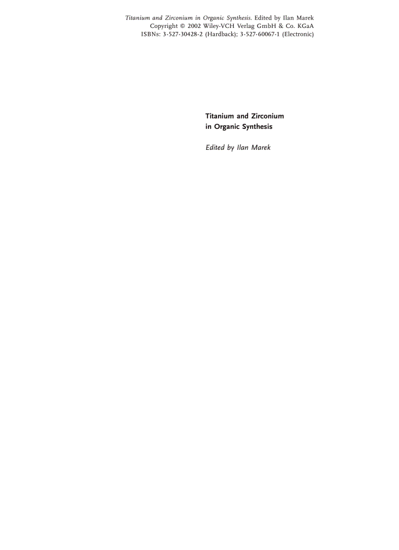 image for page Titanium And Zirconium In Organic Chemistry