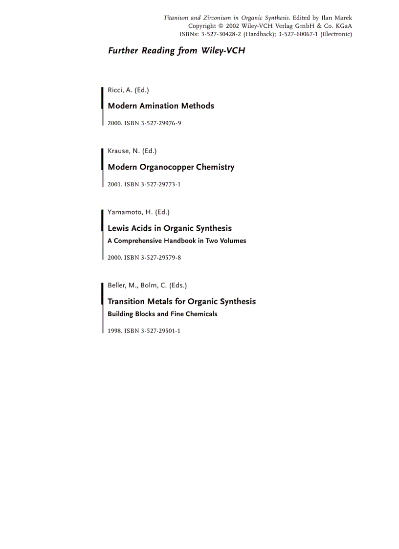 image for page Titanium And Zirconium In Organic Chemistry