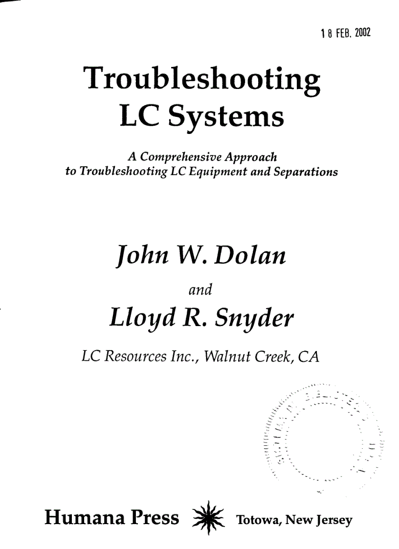 image for page Troubleshooting Lc Systems A Comprehensive Approach To Troubleshooting Lc Equipment and Separations