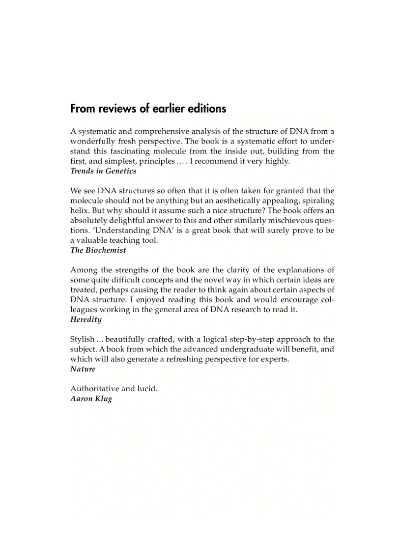 image for page Understanding DNA The Molecule and How It Works 3rd ed