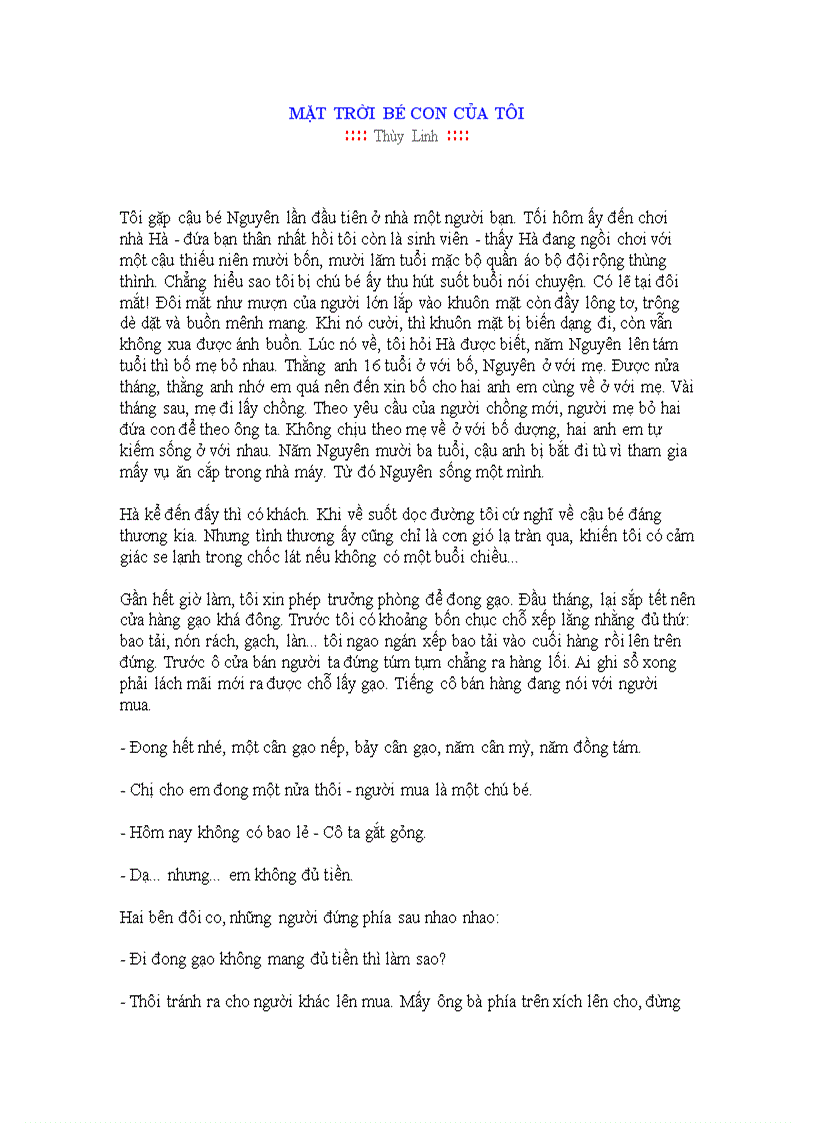 image for page MẶT TRỜI BÉ CON CỦA TÔI