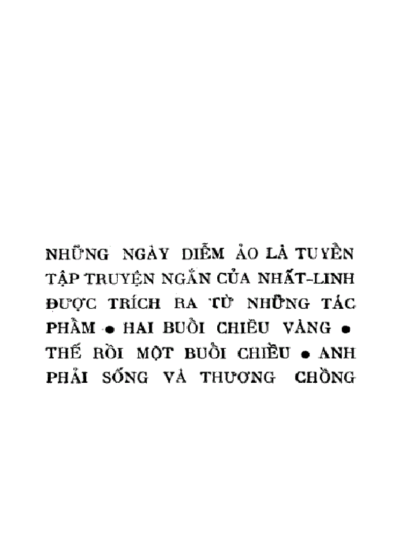 image for page Những ngày diễm ảo Tuyển tập truyện ngắn Nhất Linh