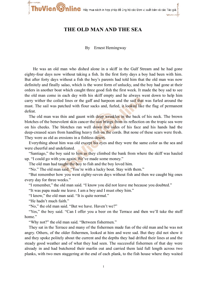 image for page The Old Man and the Sea Ông già và biển cả