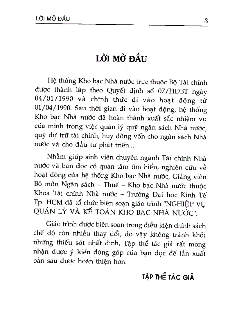 Nghiệp vụ Quản Lý và Kế Toán kho bạc