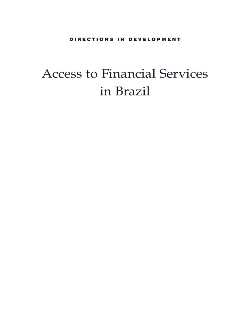 image for page Access to Financial Services in Brazil