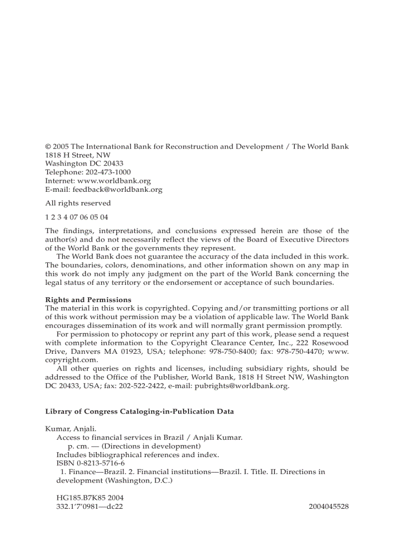 image for page Access to Financial Services in Brazil