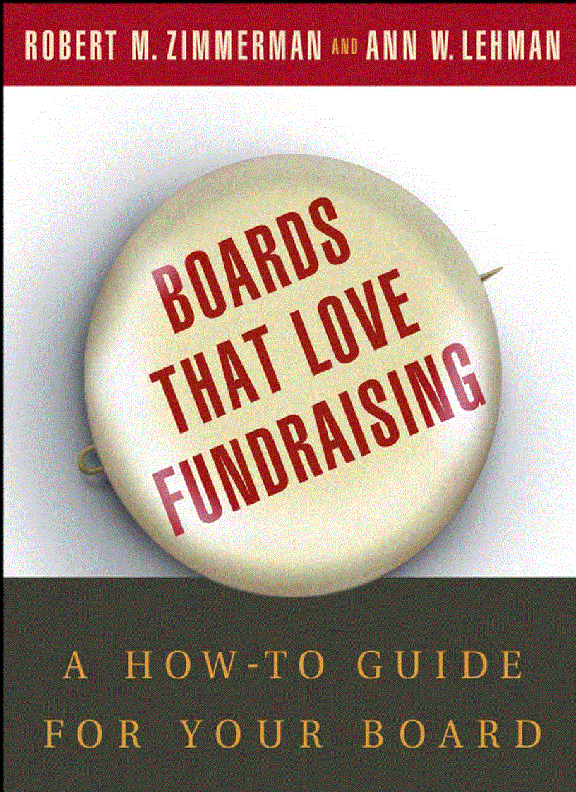 Boards That Love Fundraising A How to Guide for Your Board