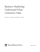 Business Marketing Understanding What Customers Value