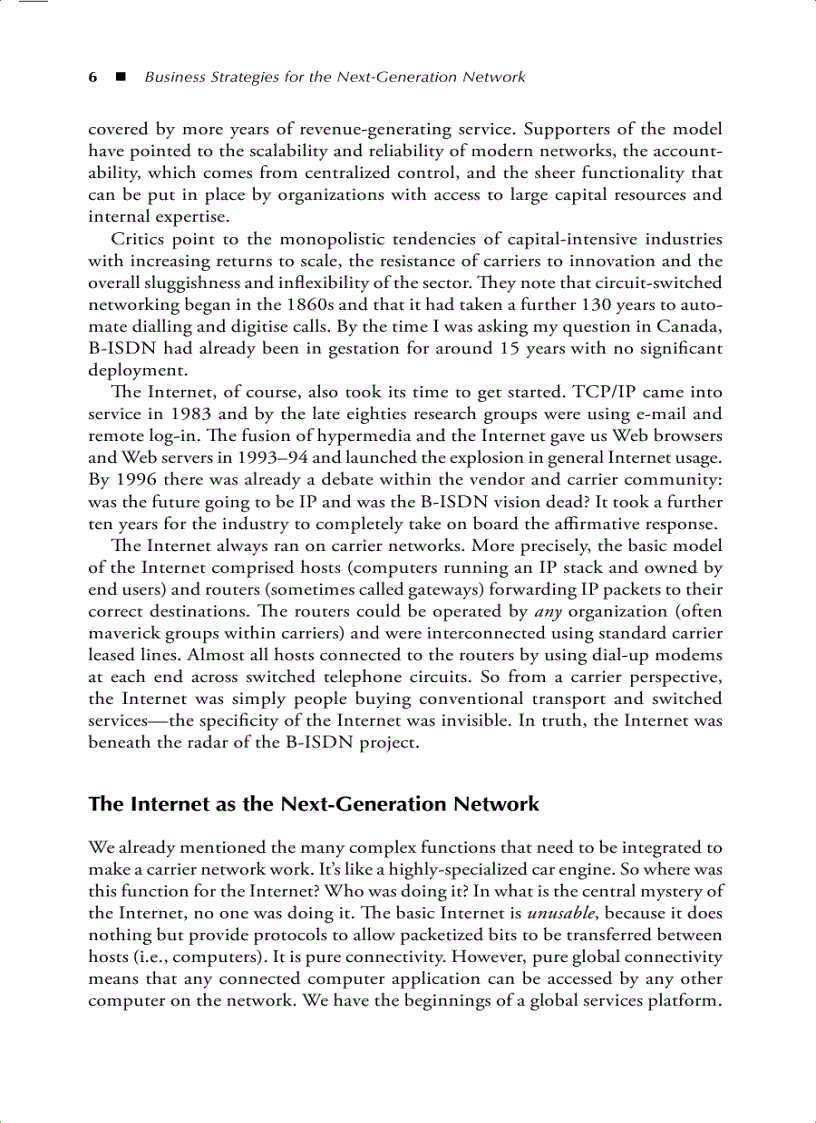 image for page Business Strategies for the Next Generation Network