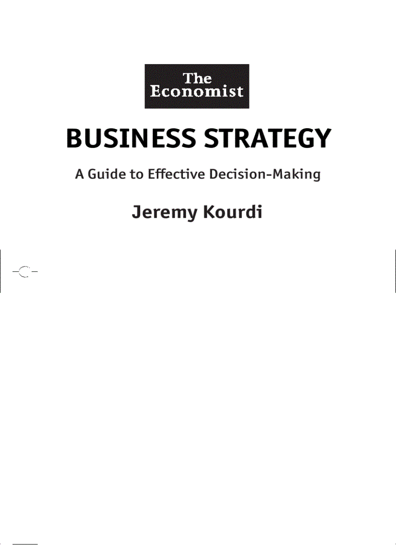 Business Strategy A Guide to Effective Decision Making