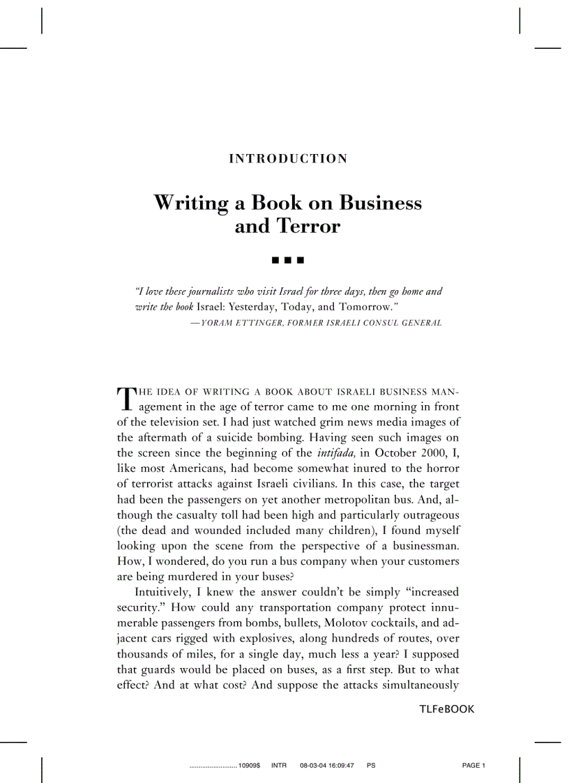 image for page Business Under Fire How Israeli Companies Are Succeeding in the Face of Terror and What We Can Learn from Them