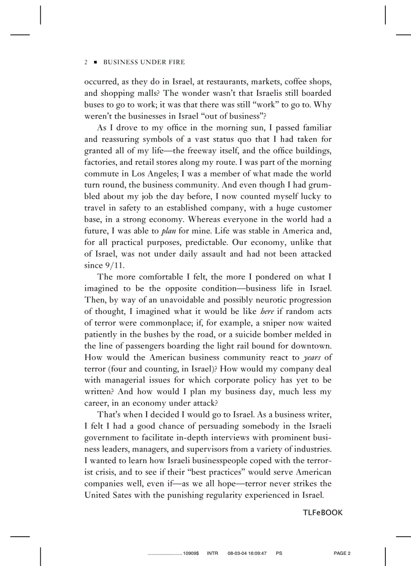 image for page Business Under Fire How Israeli Companies Are Succeeding in the Face of Terror and What We Can Learn from Them