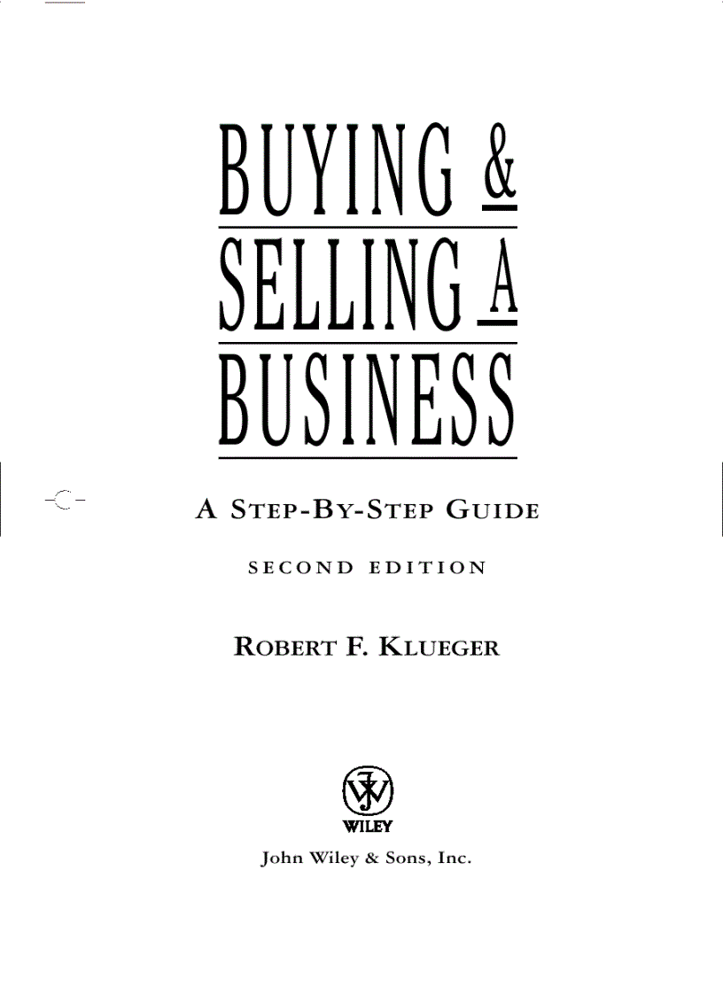 Buying and Selling a Business A Step by Step Guide