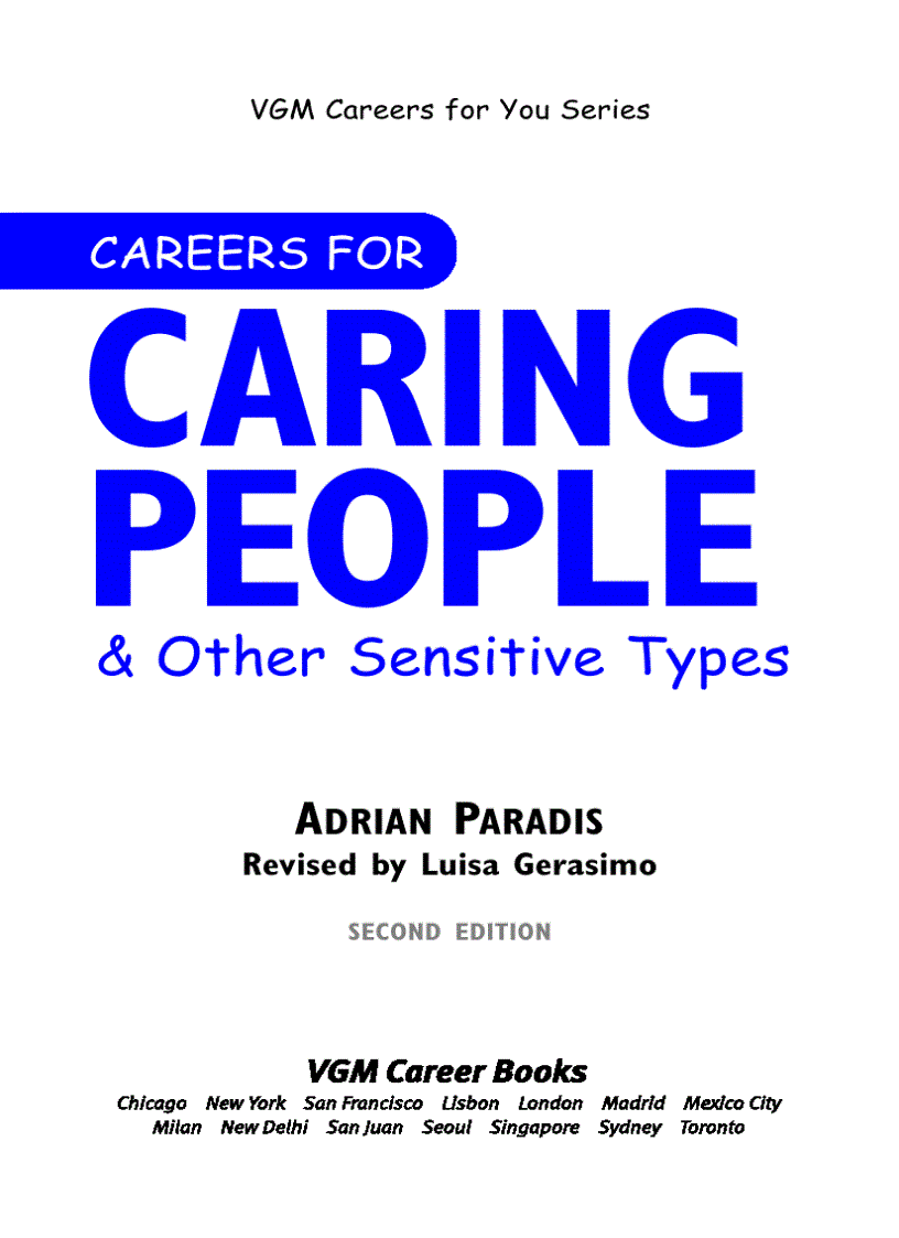 Careers for Caring People Other Sensitive Types