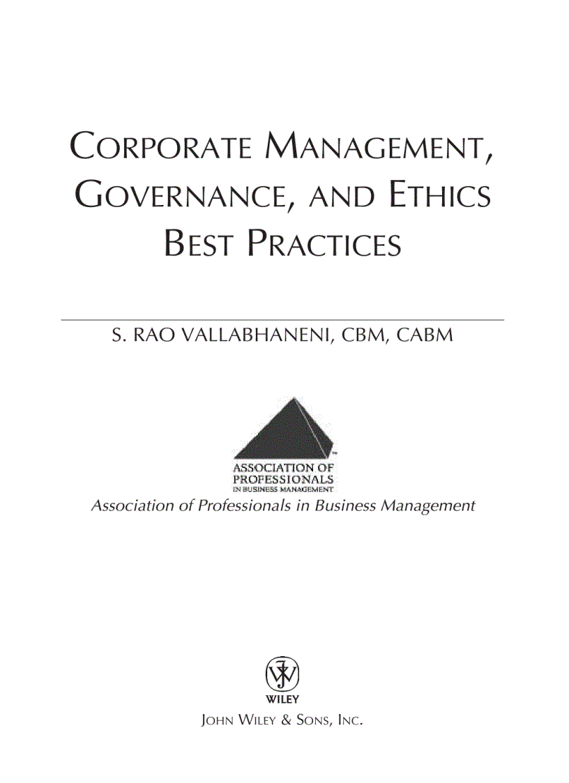 image for page Corporate Management Governance and Ethics Best Practices