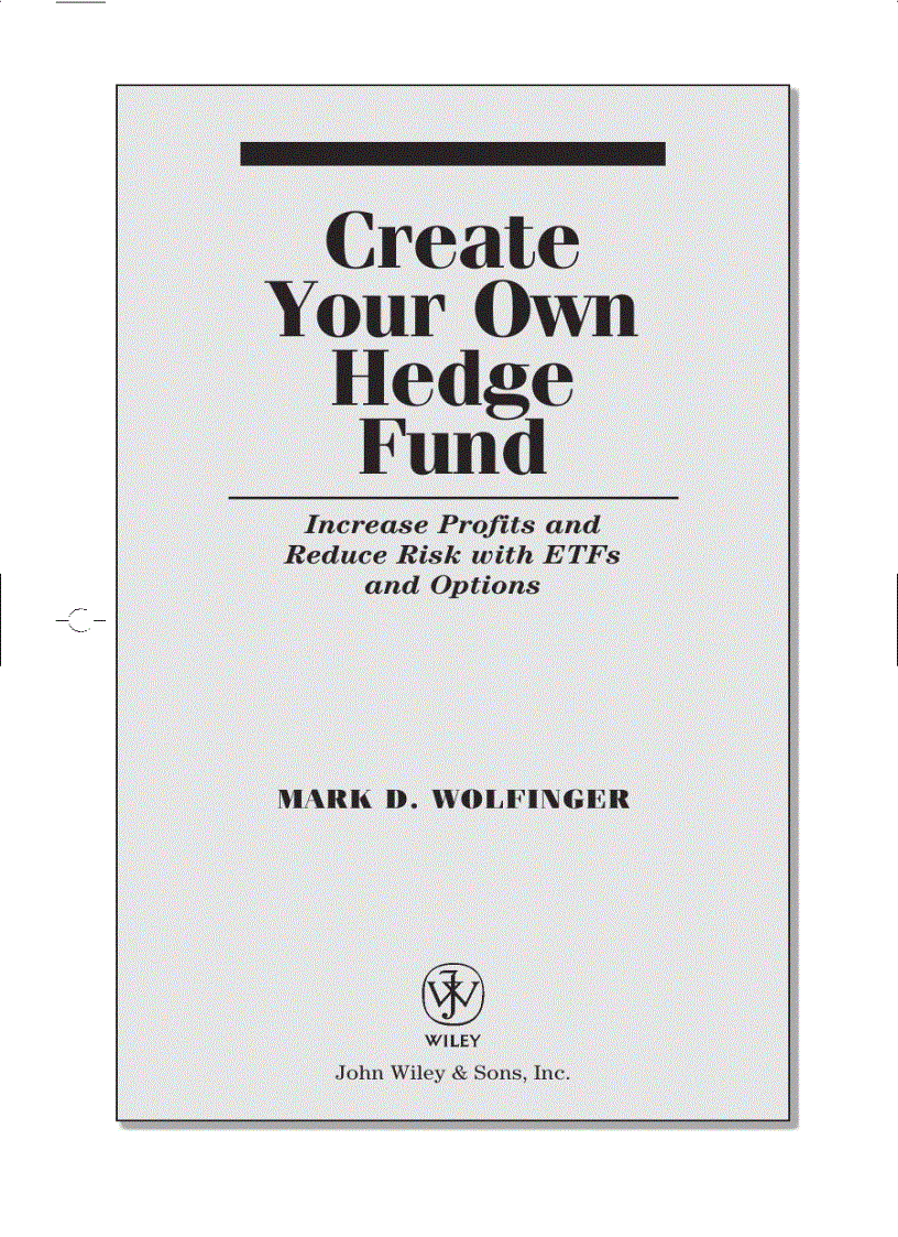image for page Create Your Own Hedge Fund Increase Profits and Reduce Risks with ETFs and Options 1