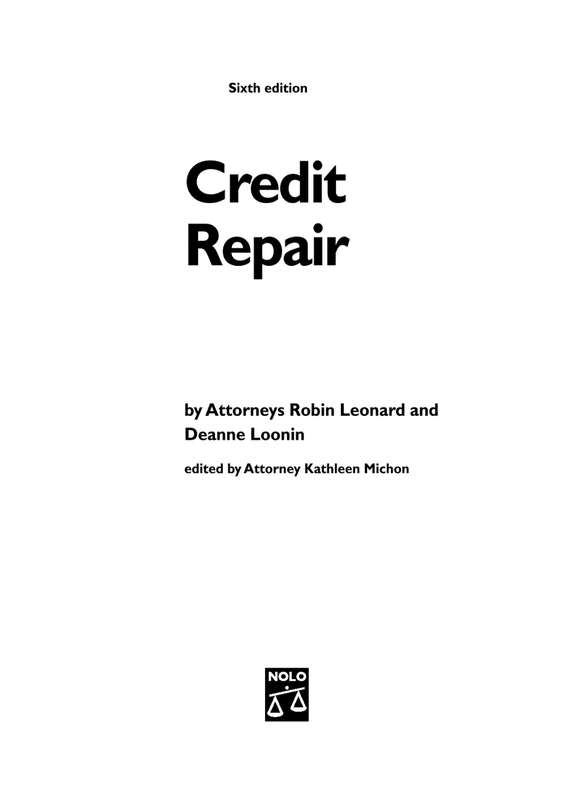 Credit Repair 6th edition