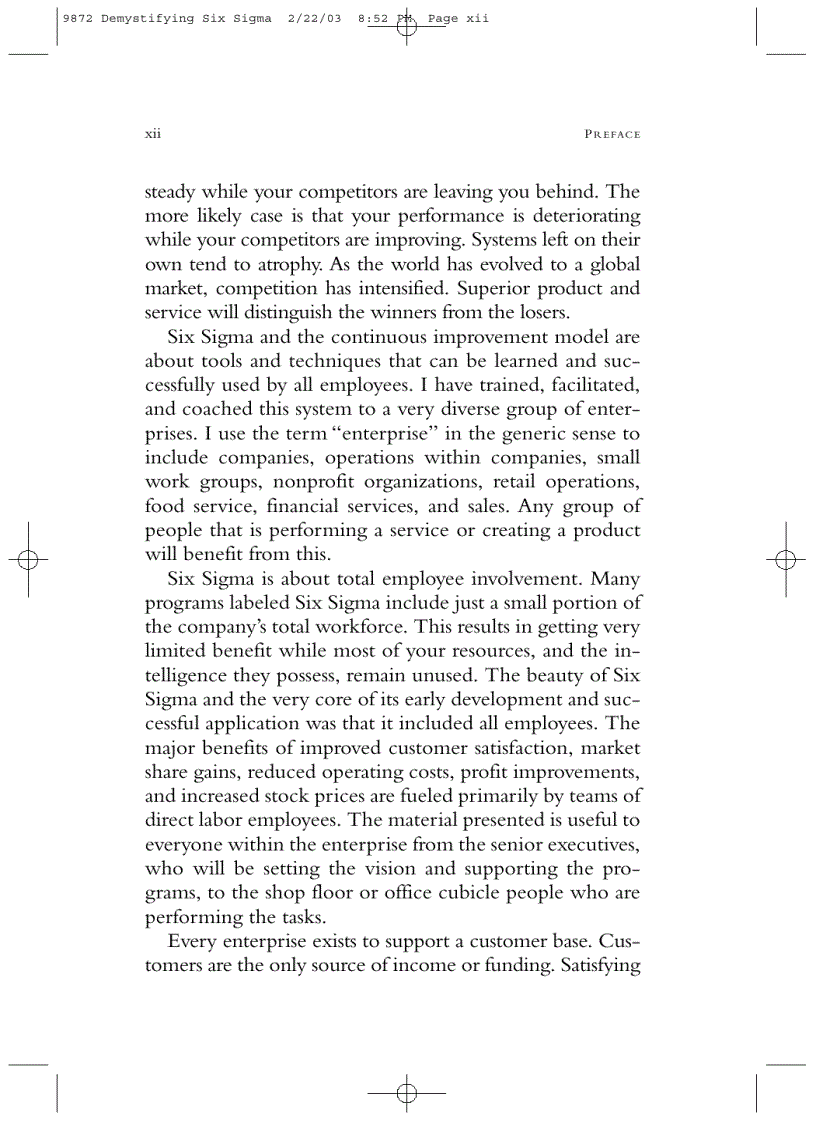image for page Demystifying Six Sigma A Company Wide Approach to Continuous Improvement