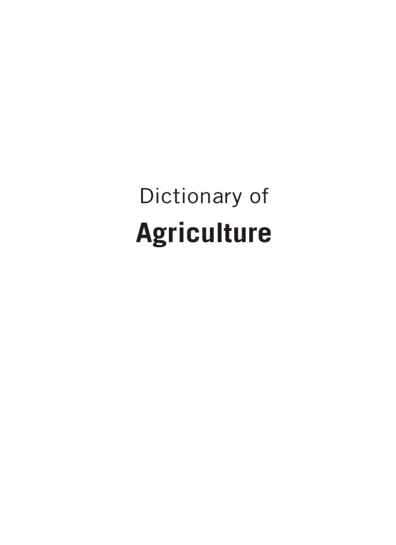Dictionary of Agriculture