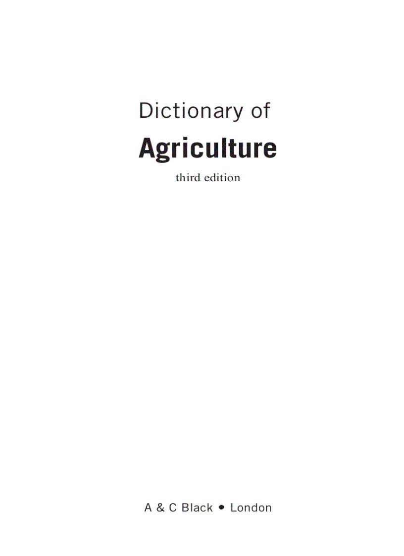 Dictionary of Agriculture