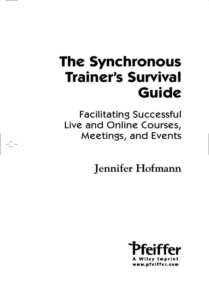 Education The Synchronous Trainers Survival Guide