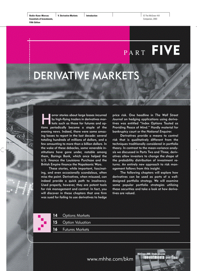 image for page Essentials of Investments with S P bind in card