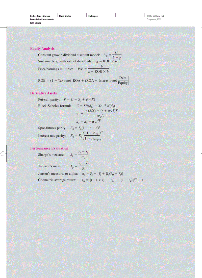 image for page Essentials of Investments with S P bind in card