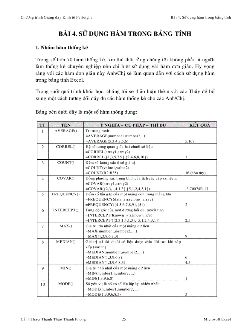 image for page Excell Trong Phân Tích Kinh Tế Phần I