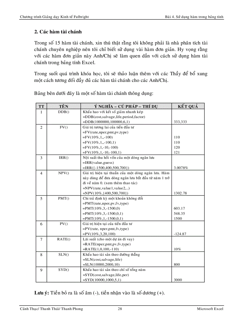 image for page Excell Trong Phân Tích Kinh Tế Phần I