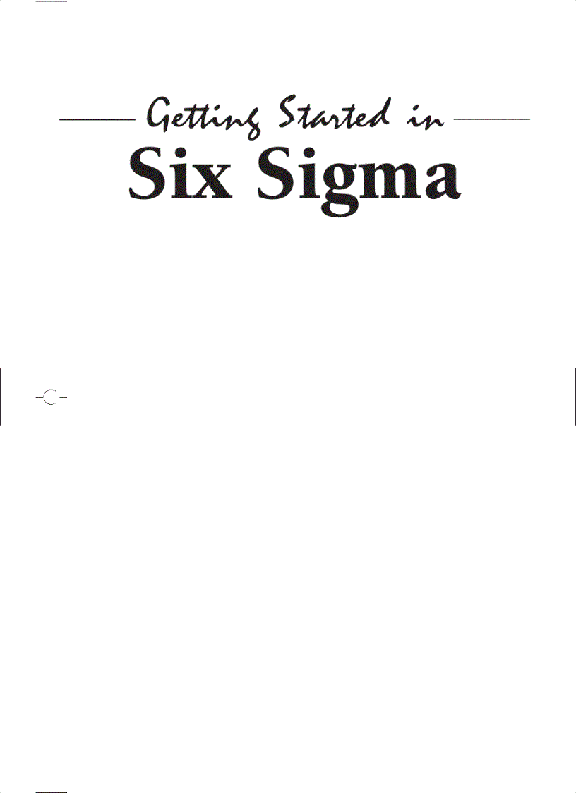 image for page Getting Started in Six Sigma