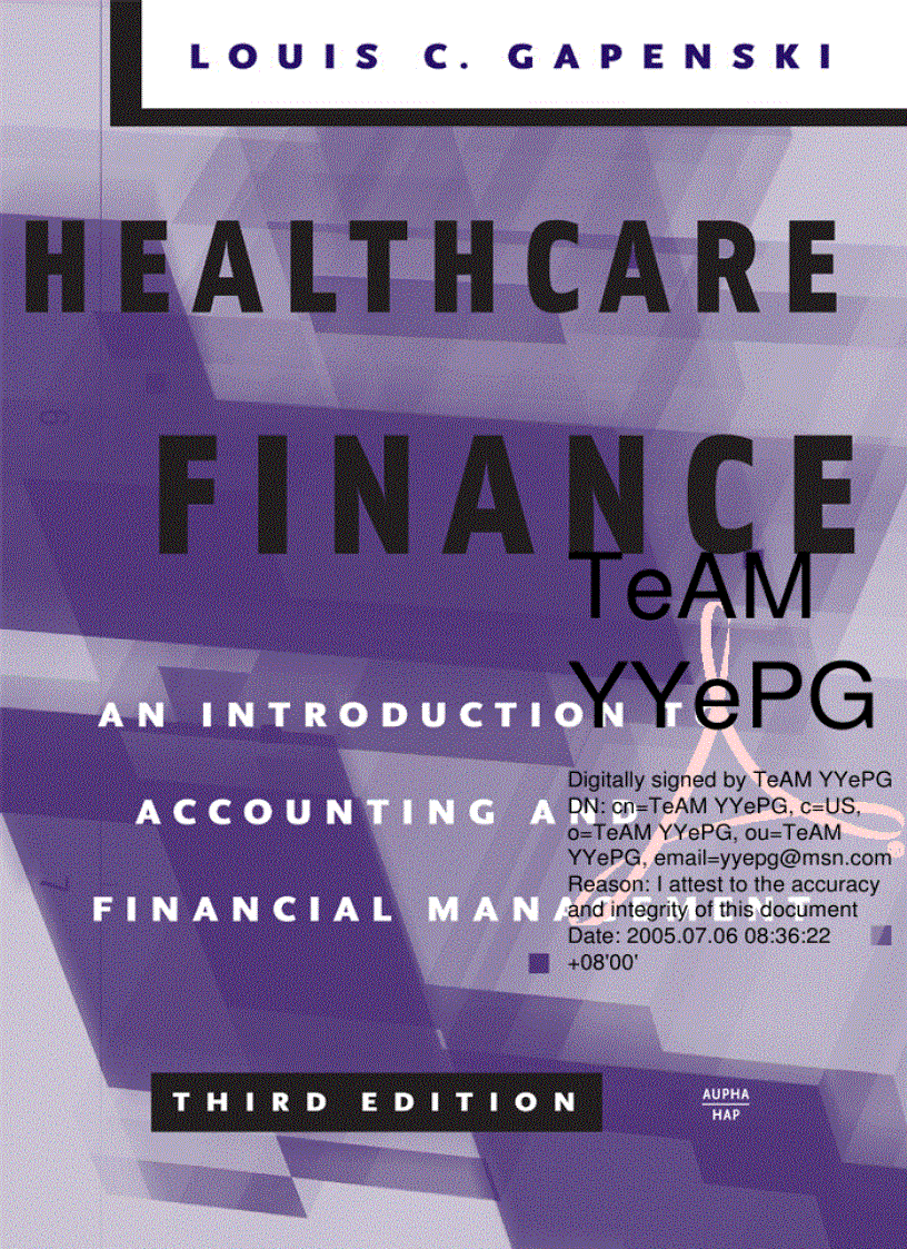 Healthcare Finance An Introduction To Accounting And Financial Management