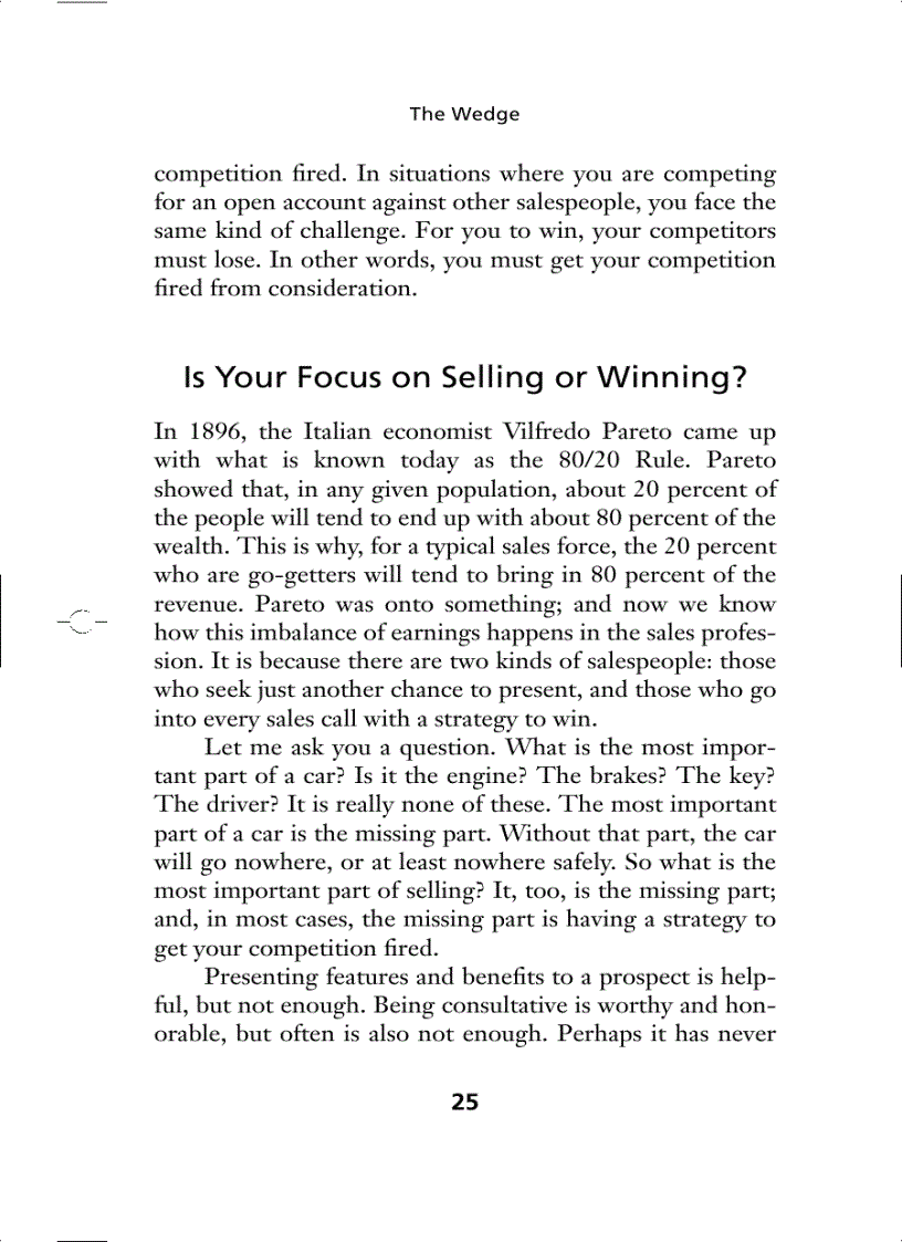 image for page How to Get Your Competition Fired Without Saying Anything Bad About Them Using The Wedge to Increase Your Sales
