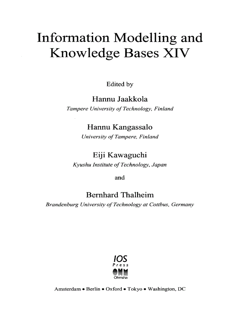 image for page Information Modelling and Knowledge Bases XIV