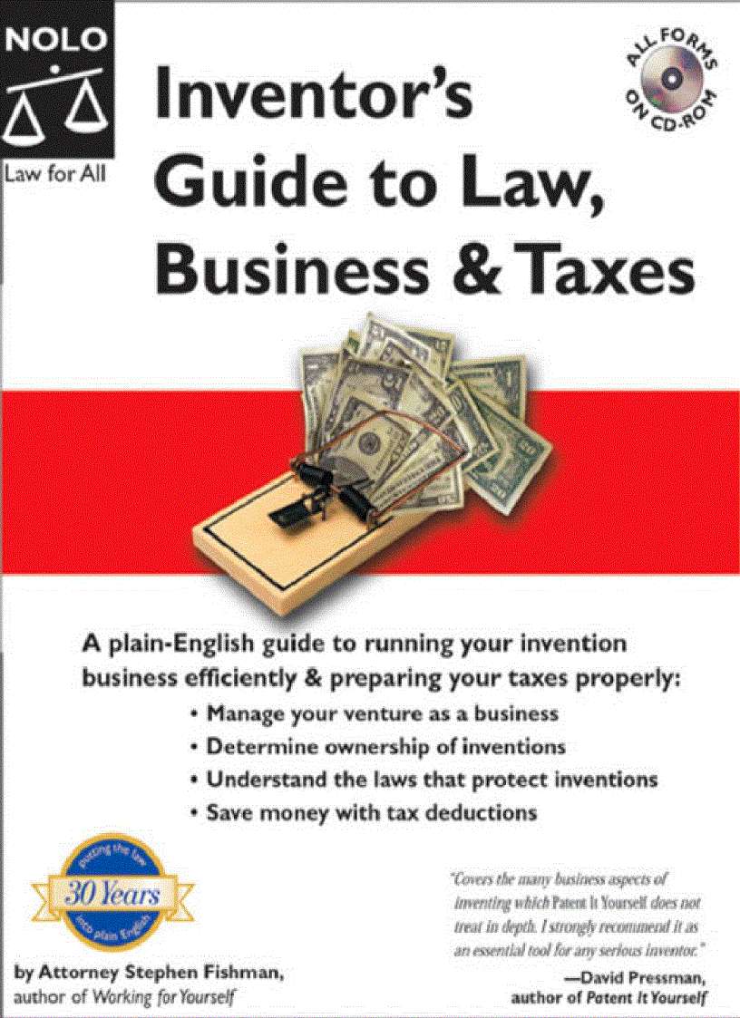 Inventor s Guide to Law Business Taxes