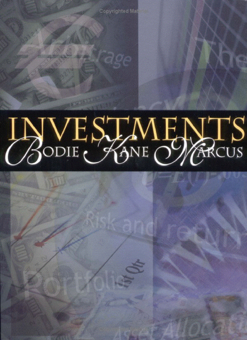 Investments Bodie Kane Marcus vol I