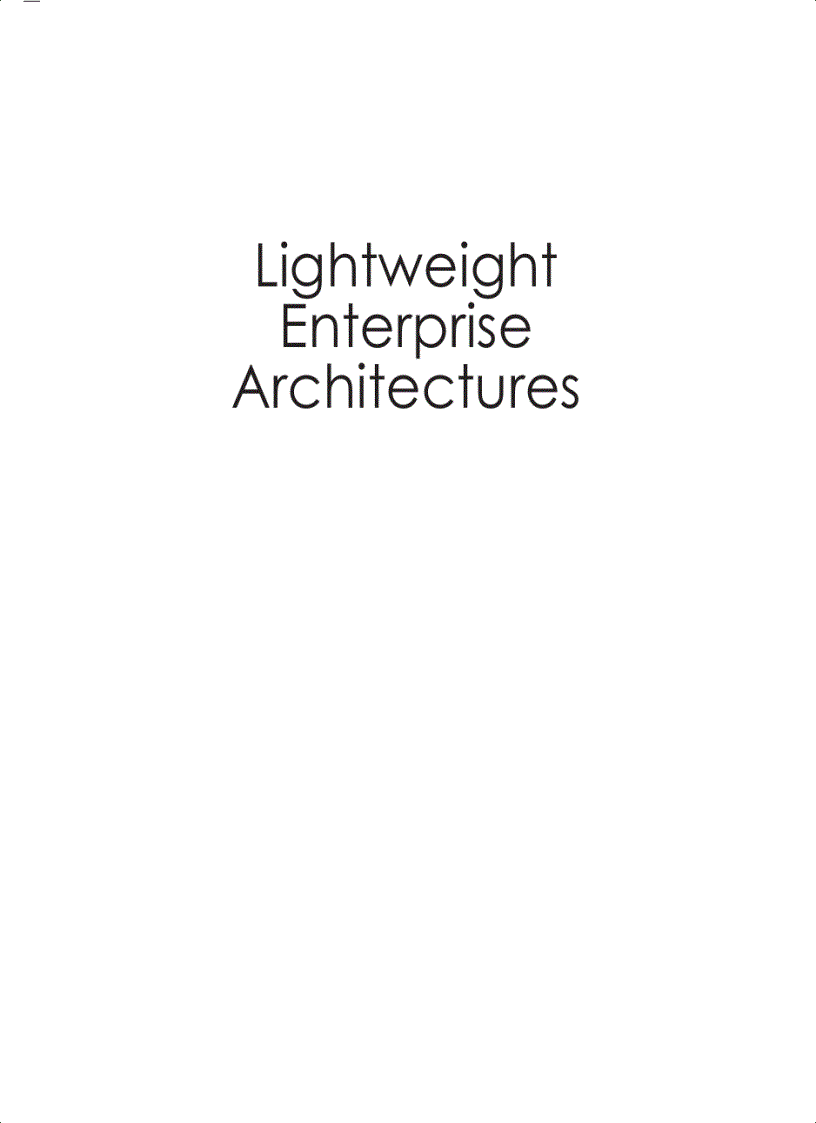 Lightweigh Enterprise Architectures