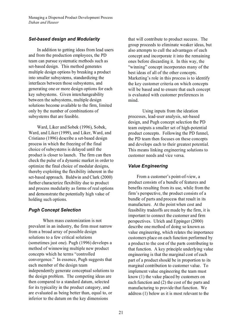 image for page Managing a Dispersed Product Development Process