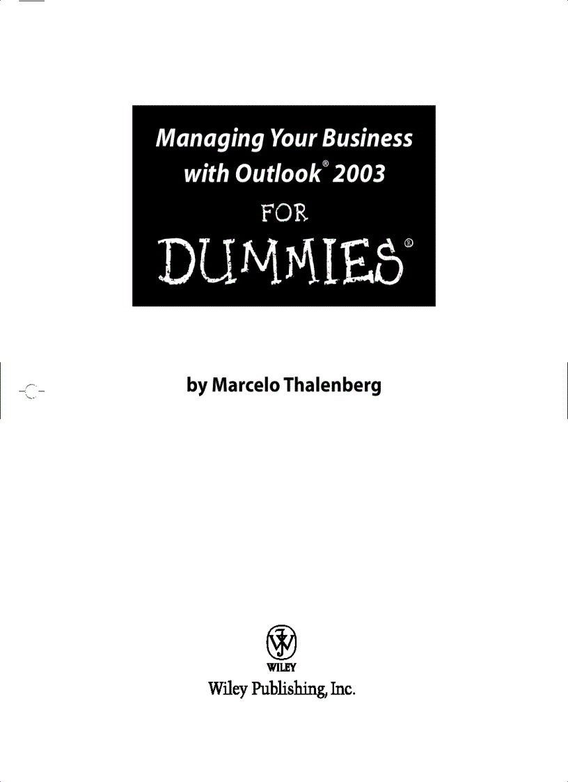Managing Your Business with Outlook 2003 For Dummies