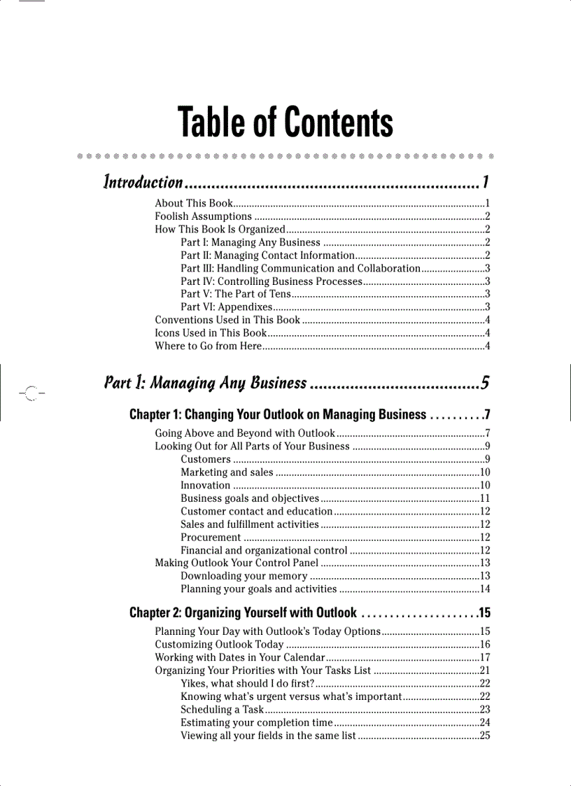 image for page Managing Your Business with Outlook 2003 For Dummies