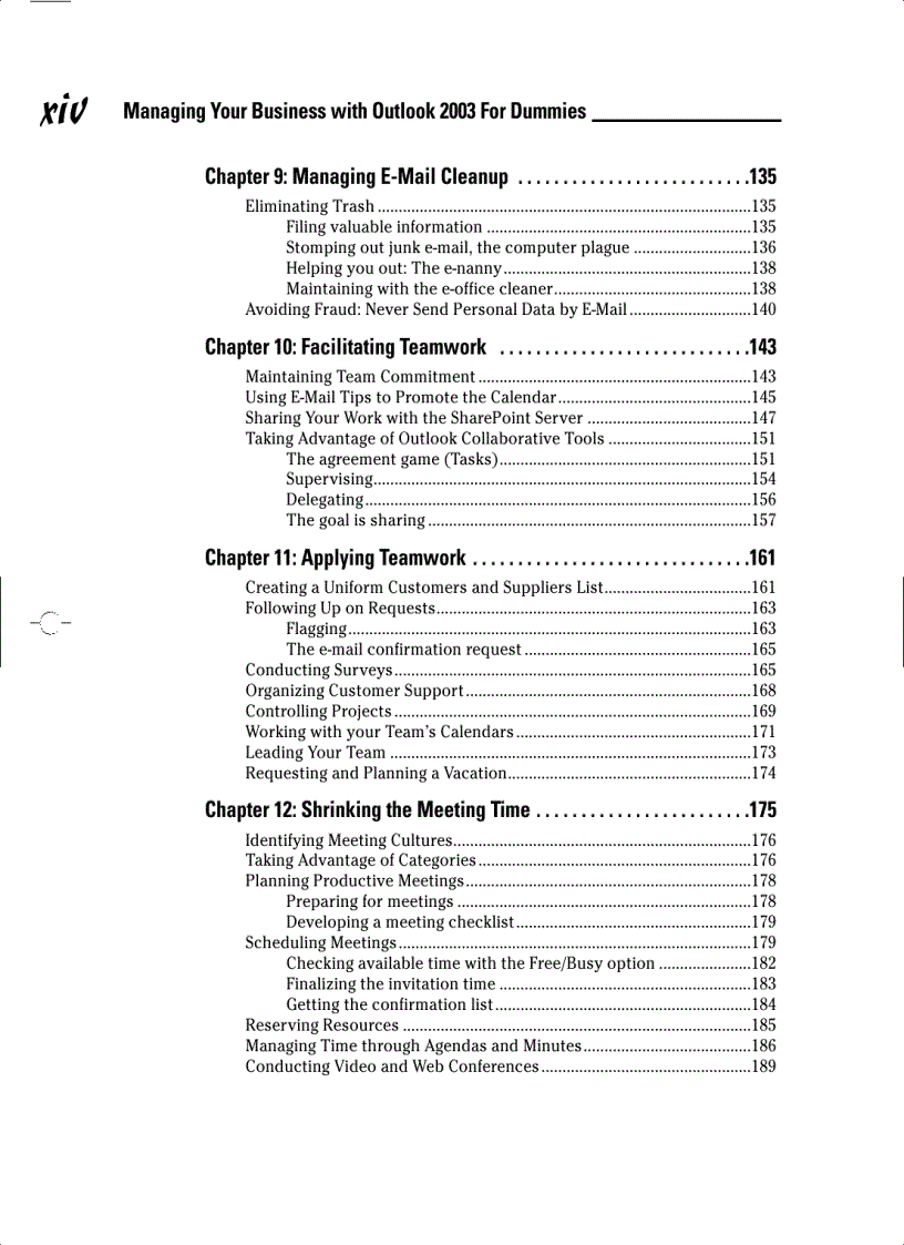 image for page Managing Your Business with Outlook 2003 For Dummies