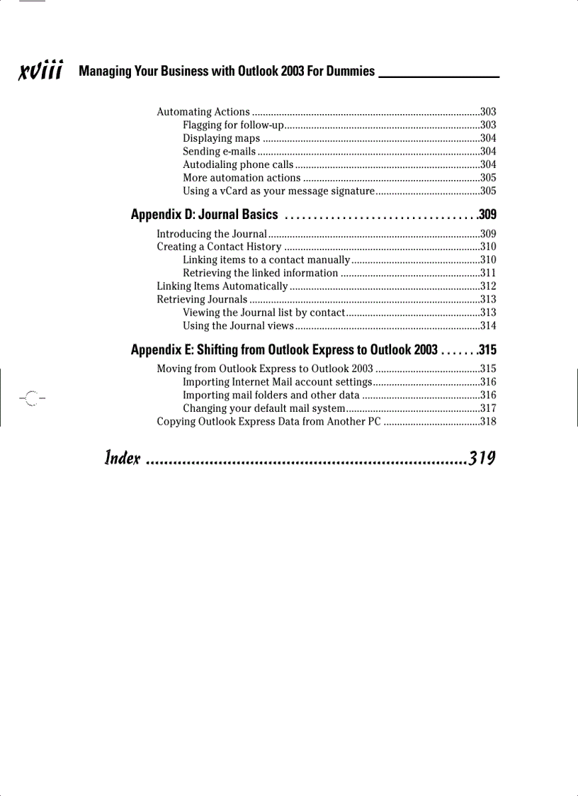image for page Managing Your Business with Outlook 2003 For Dummies